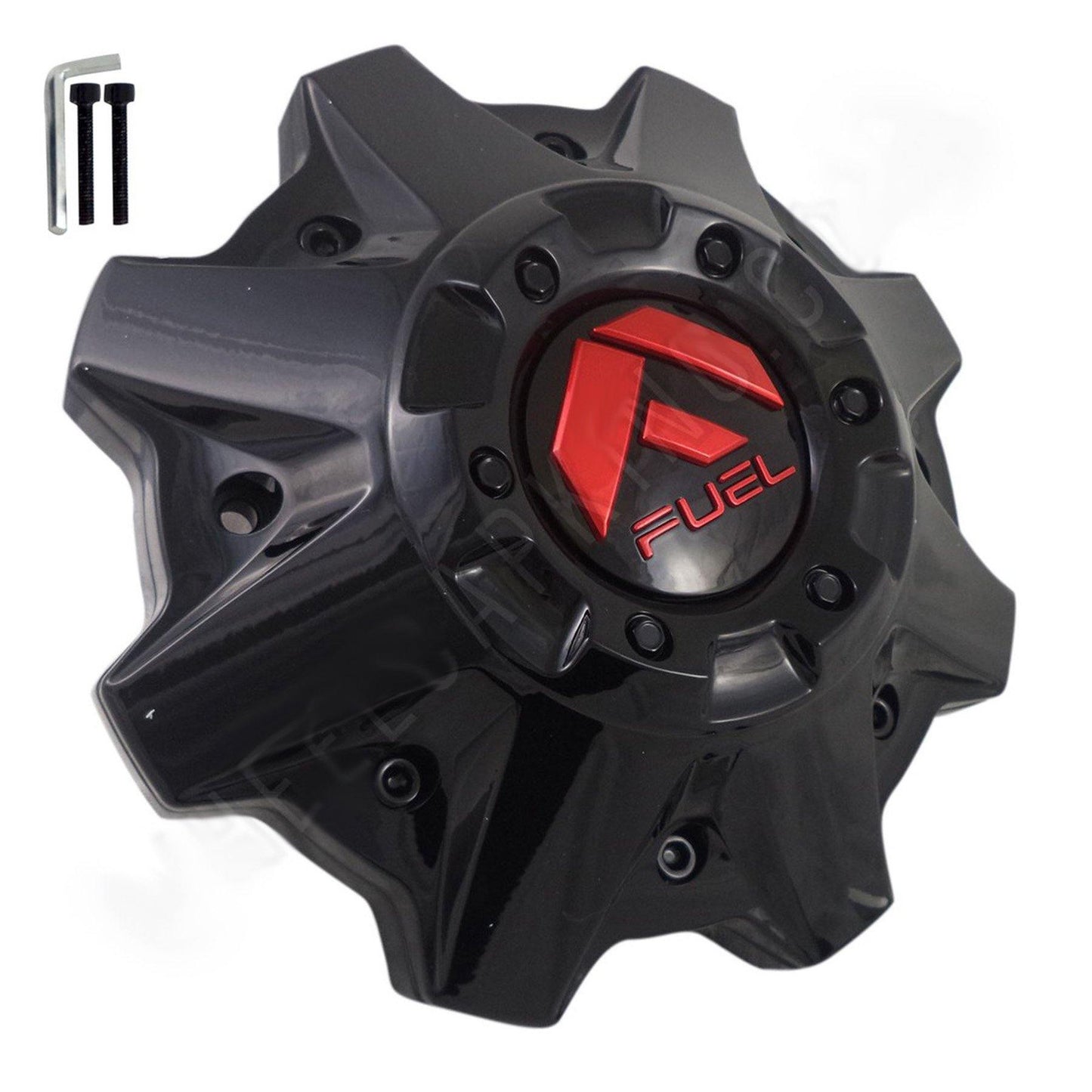 Fuel Offroad Wheel Gloss Black/Red Logo Wheel Center Cap 8 Lug # 1002-53GBQ / M-698 (4 CAPS) NEW