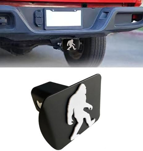 Custom 3D Metal Trailer Hitch Cover for 2'' Towing Rear Receiver Plug Cover Sasquatch Bigfoot Alpha Emblem Cool Cars SUV Pickup Trucks Heavy Duty