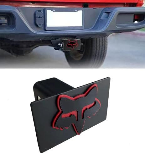 Custom 3D Metal Trailer Hitch Cover for 2'' Towing Rear Receiver Plug Cover Fox Emblem Cool Cars SUV Pickup Trucks