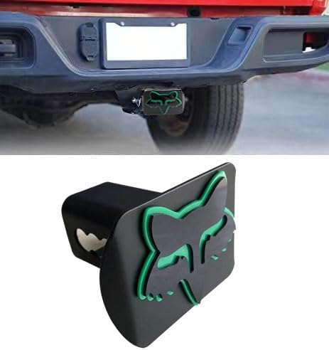 Custom 3D Metal Trailer Hitch Cover for 2'' Towing Rear Receiver Plug Cover Fox Emblem Cool Cars SUV Pickup Trucks Heavy Duty