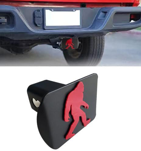 Custom 3D Metal Trailer Hitch Cover for 2'' Towing Rear Receiver Plug Cover Sasquatch Bigfoot Alpha Emblem Cool Cars SUV Pickup Trucks Heavy Duty