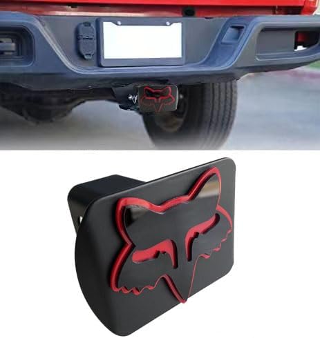 Custom 3D Metal Trailer Hitch Cover for 2'' Towing Rear Receiver Plug Cover Fox Head Emblem Cool Cars SUV Pickup Trucks Heavy Duty