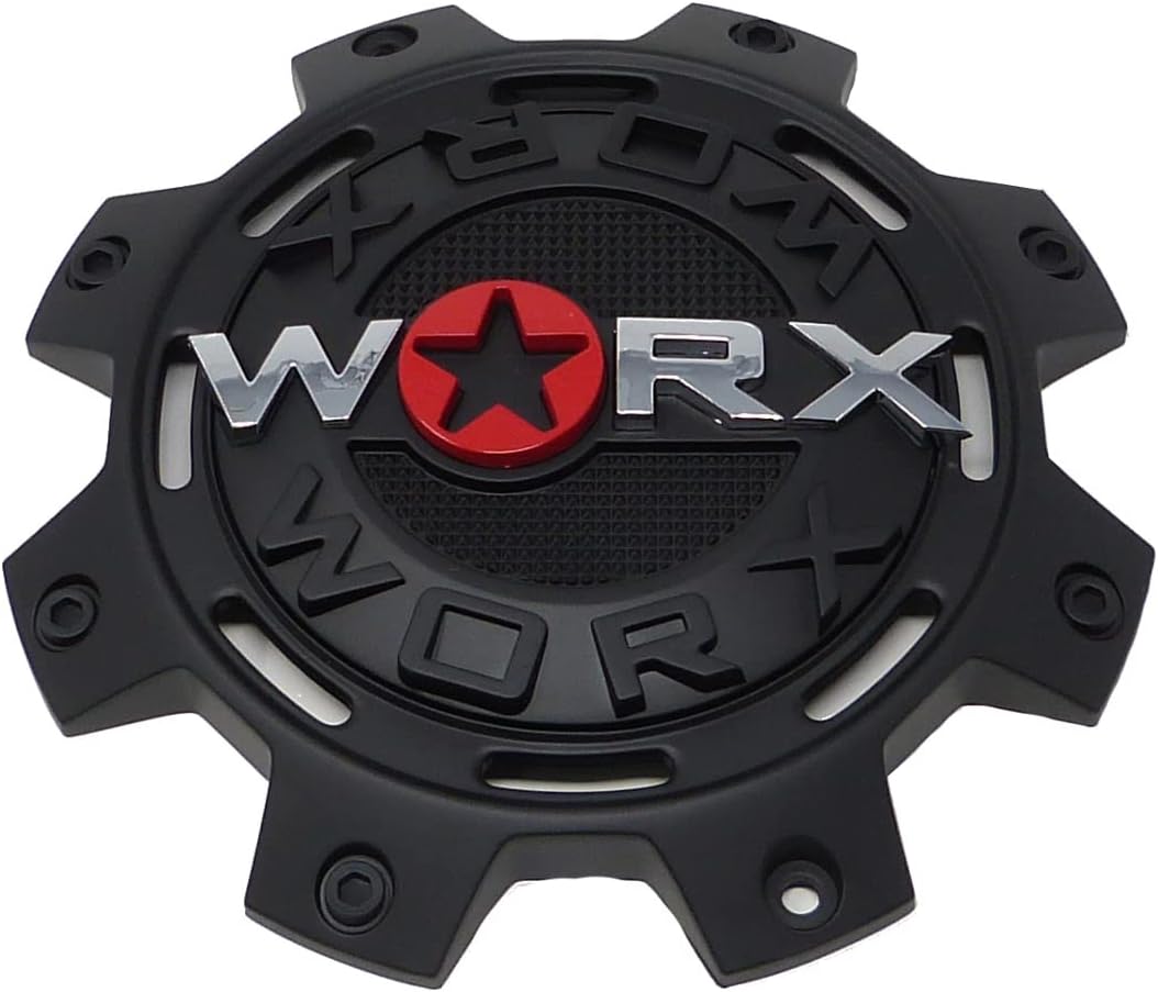 WRX-8899FSB / WORX Alloy 8-Lug Satin Black Dually Front Bolt On Center Cap (1Pc)