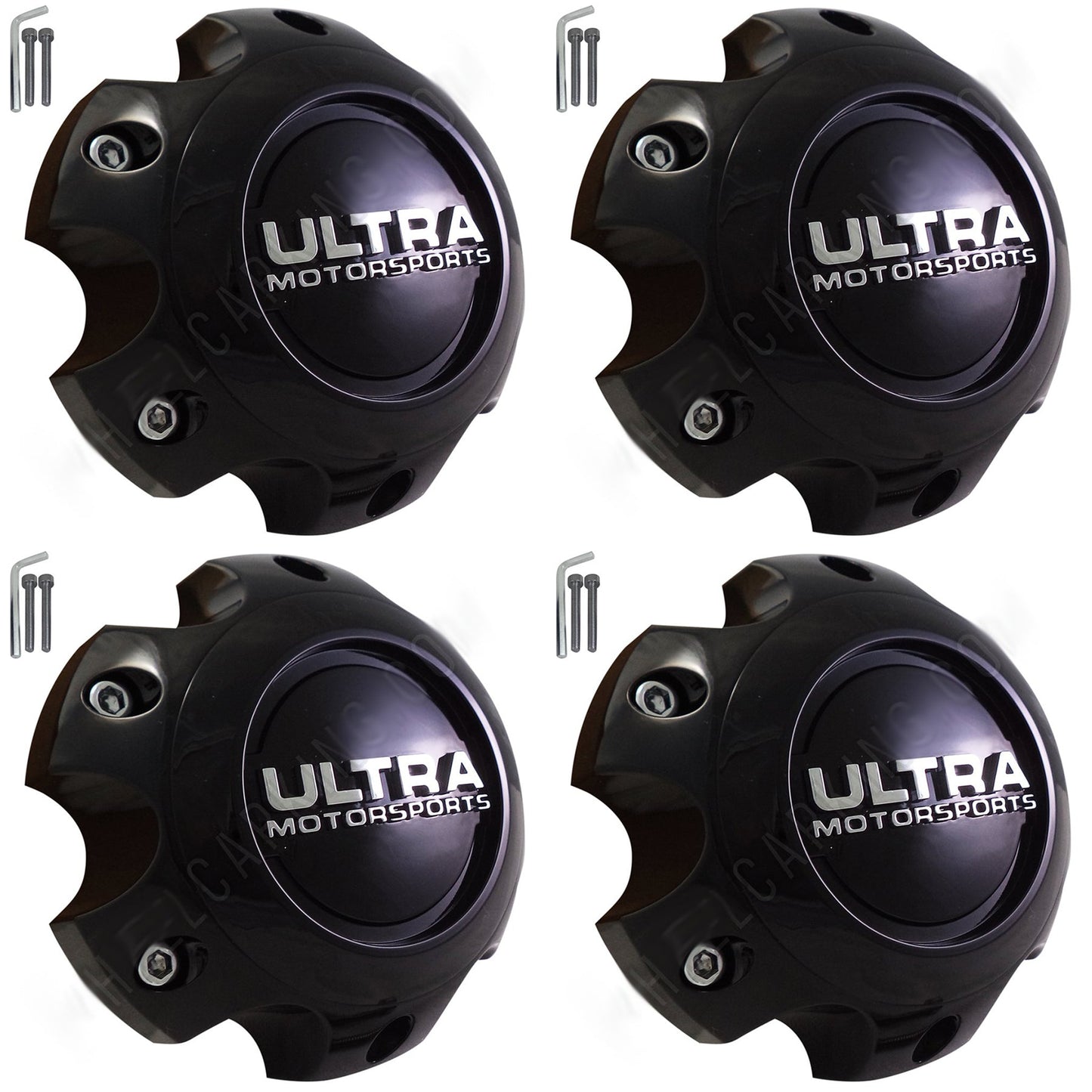 Ultra Motorsports Wheels Gloss Black Wheel Center Cap Caps # 89-9765 (4 CAPS) 6 LUG