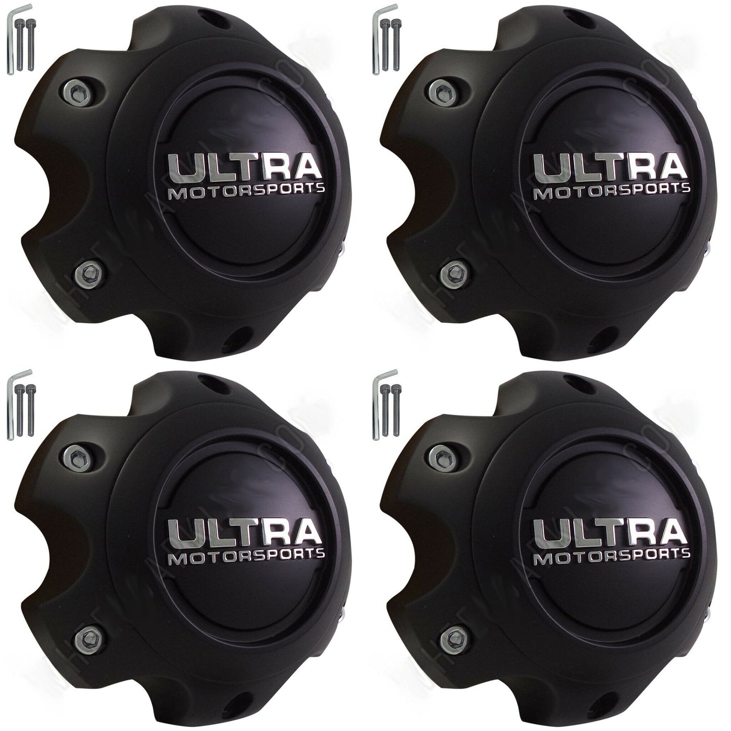 Ultra Motorsports Wheels Flat Black Wheel Center Cap Caps # 89-9765 (4 CAPS) 6 LUG