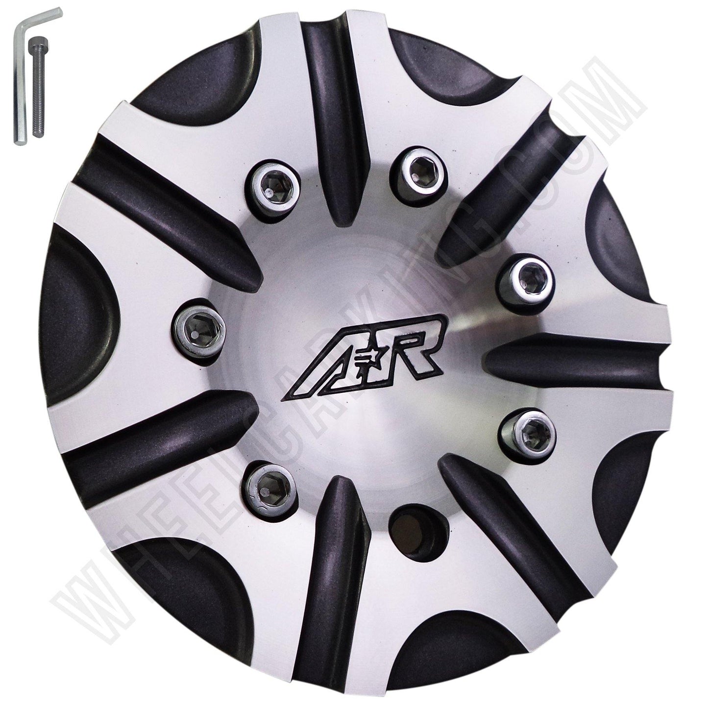 American Racing BLACK & SILVER Custom Wheel Center Cap (1 CAP) # QT106-L175-GAL