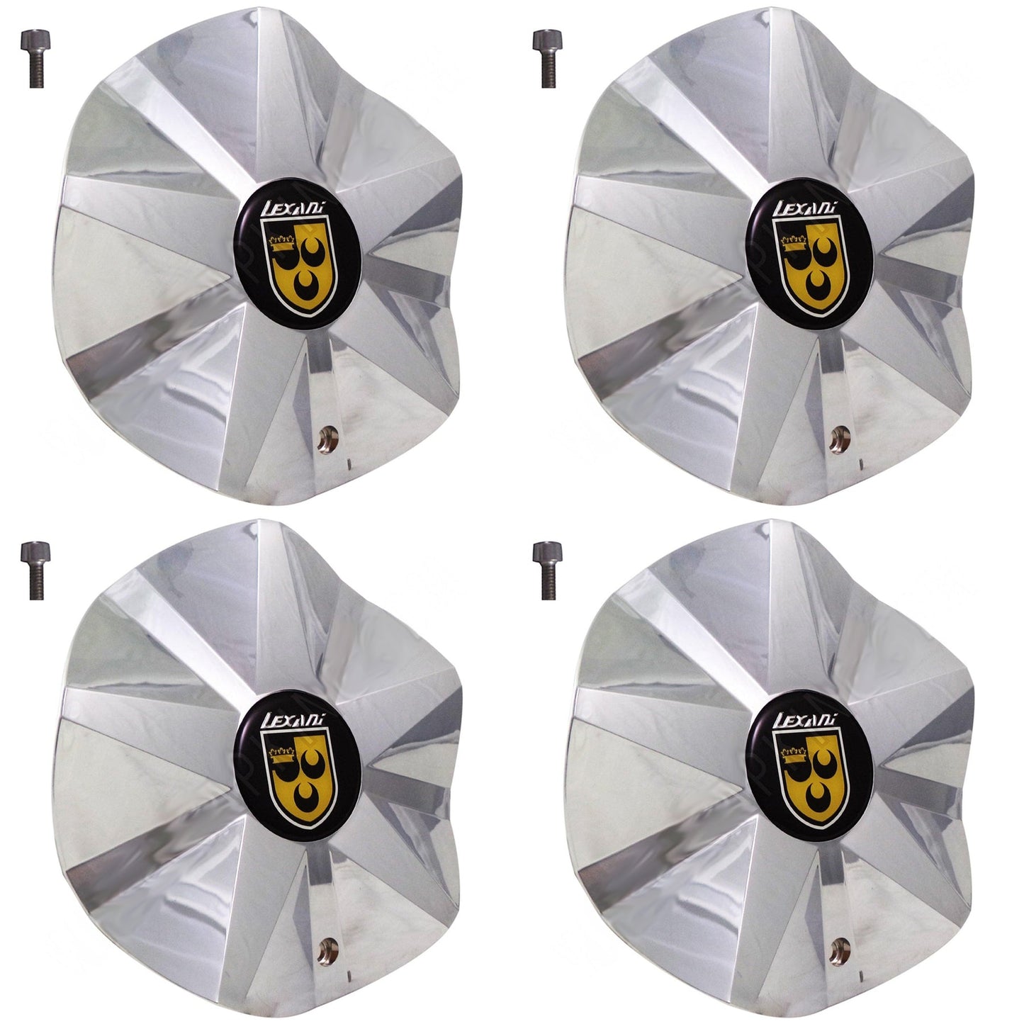 Lexani Wheels 'MARQUI' Chrome Custom Wheel Center Cap # LEXANI K2 (4 CAPS)