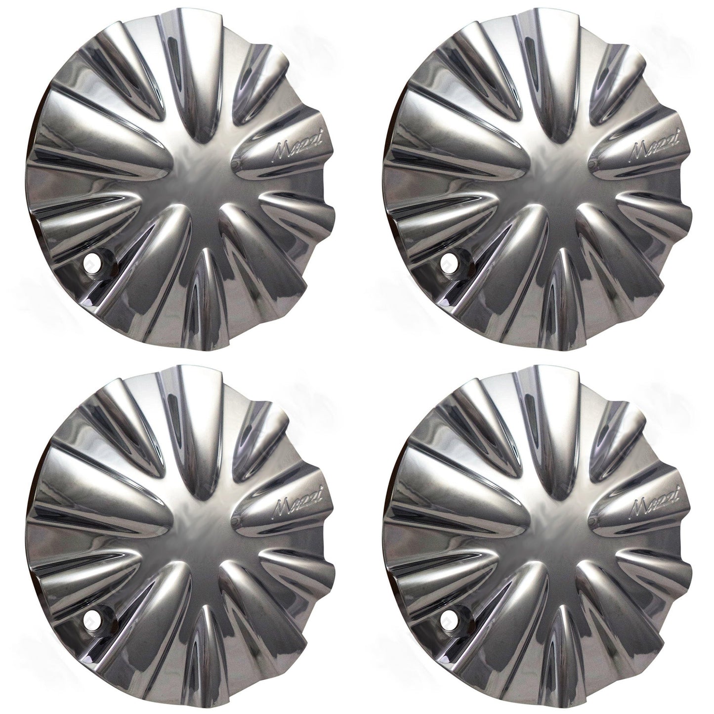 Mazzi Wheels Chrome Custom Wheel Center Caps # C10340 (4 CAPS)