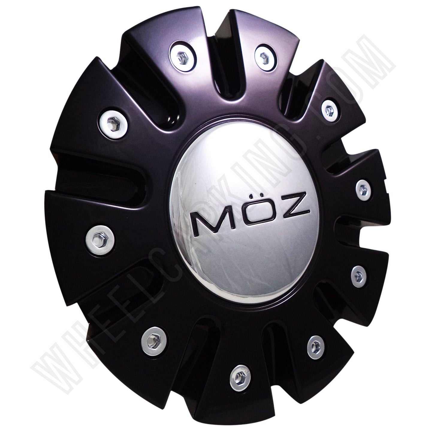Moz Wheels Gloss Black / Chrome Custom Wheel Center Cap # 7770-15 (1 CAP)