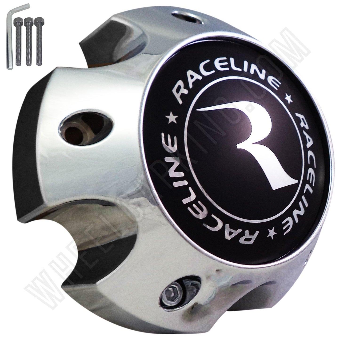 Raceline Chrome Custom Wheel Center Cap Caps Set 4 # 311161 / (5 x 5 1/2 LUG)