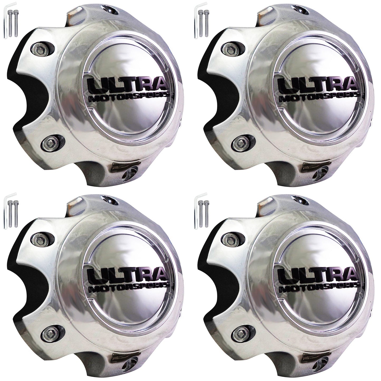 Ultra Motorsports Wheels Chrome Wheel Center Cap Caps # 89-9765 (4 CAPS) 6 LUG