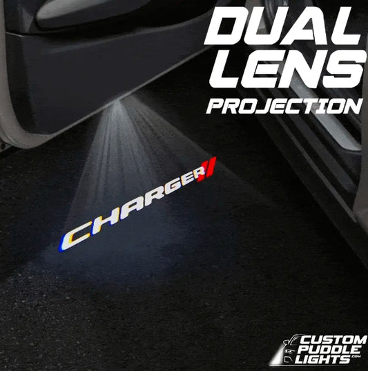 Dodge Charger 6th/7th/8th Gen Dynamic Dual Lens Premium Door Puddle Lights Multiple Designs 2006-2024