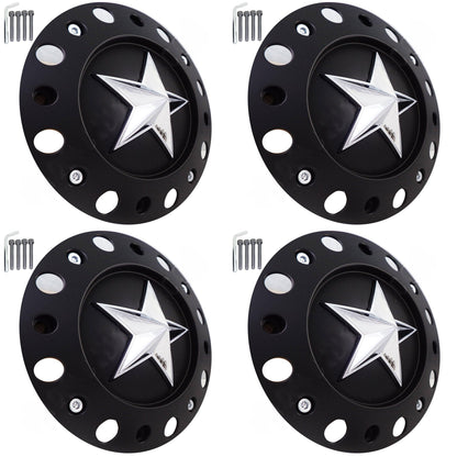 KMC XD 775 ROCKSTARR Alloy Wheels Flat Black Custom Wheel Center Cap # 1000775B (4 CAPS) TALL