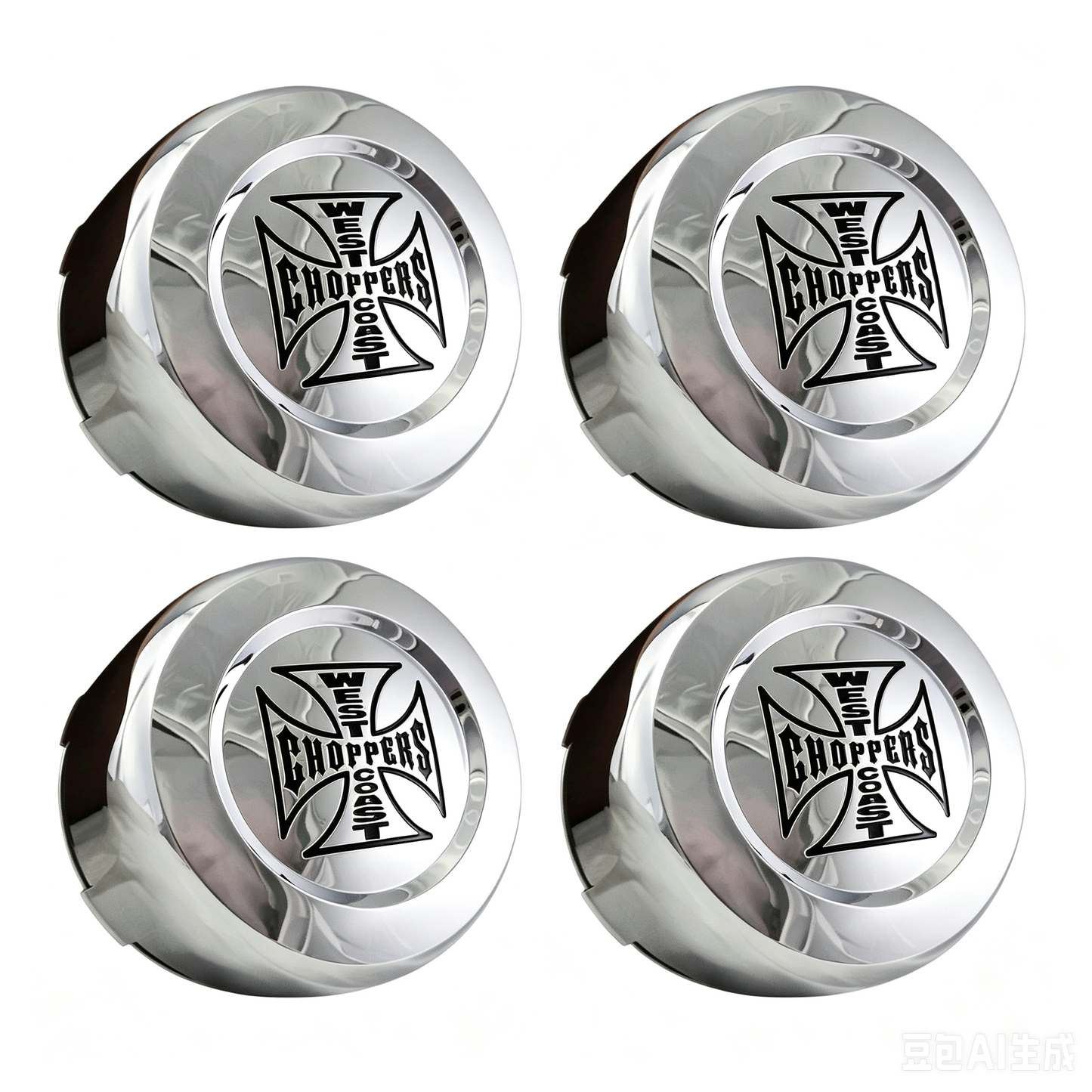 Four Jesse James 1001-45 chrome center caps