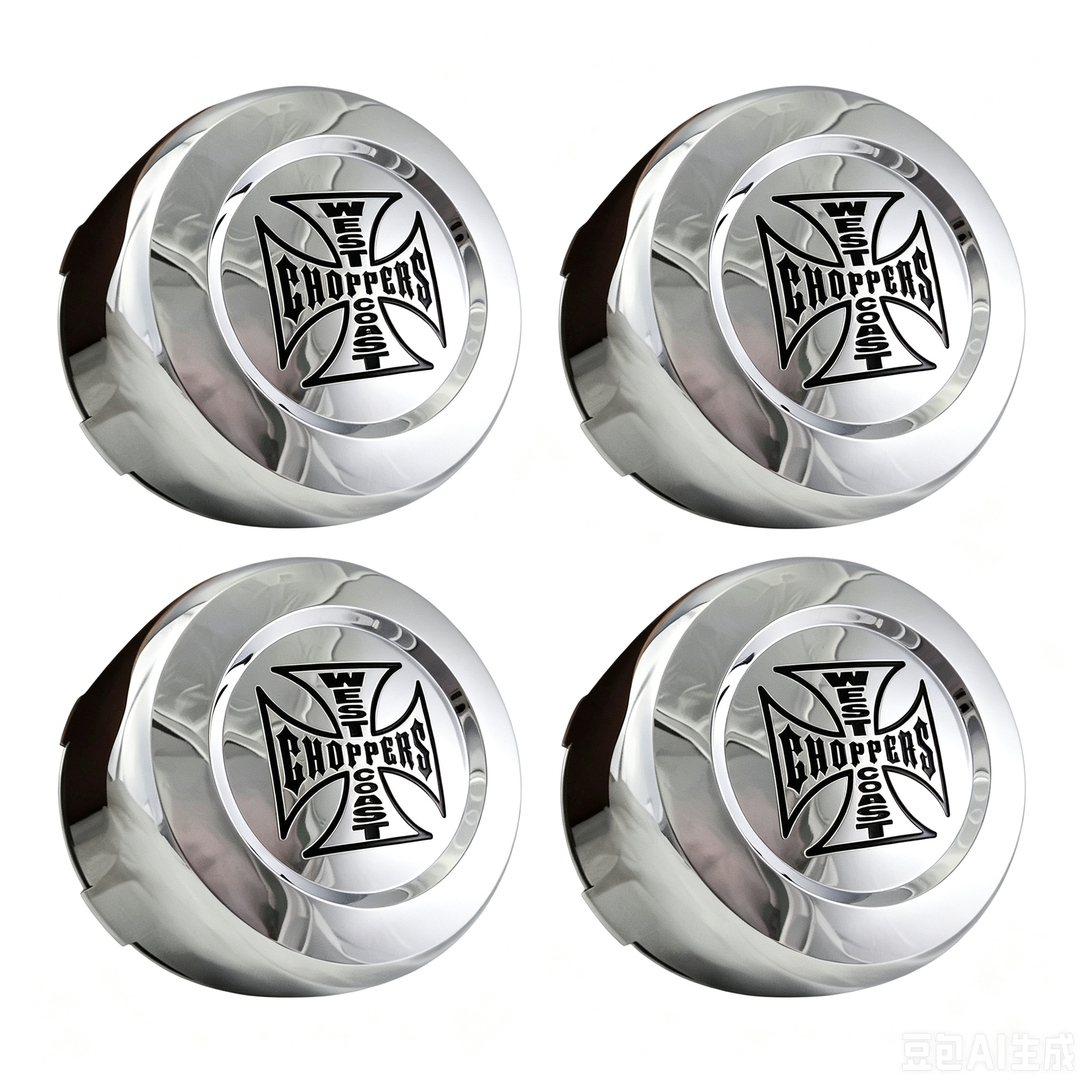 Four Jesse James 1001-45 chrome center caps