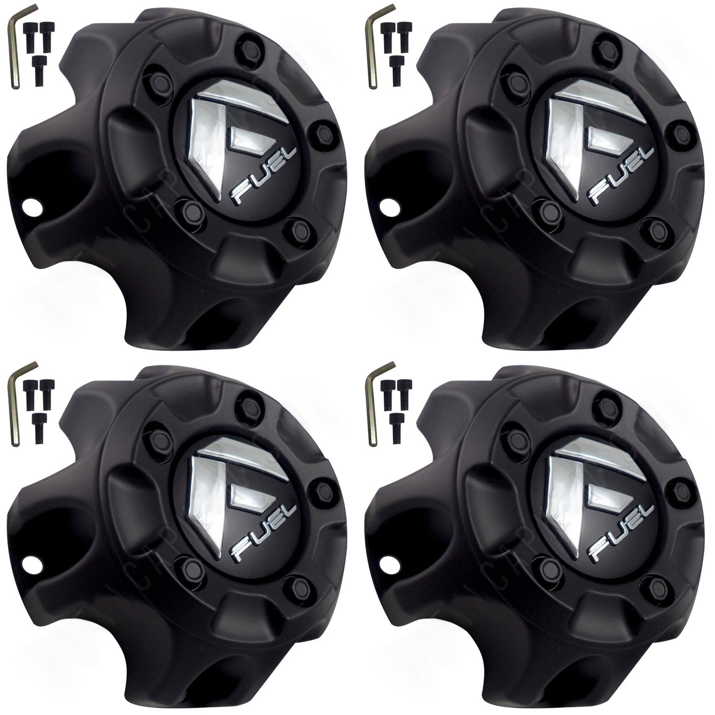 Fuel Offroad Wheels Flat Black Custom Wheel Center Caps # 1001-58B (4 CAPS)