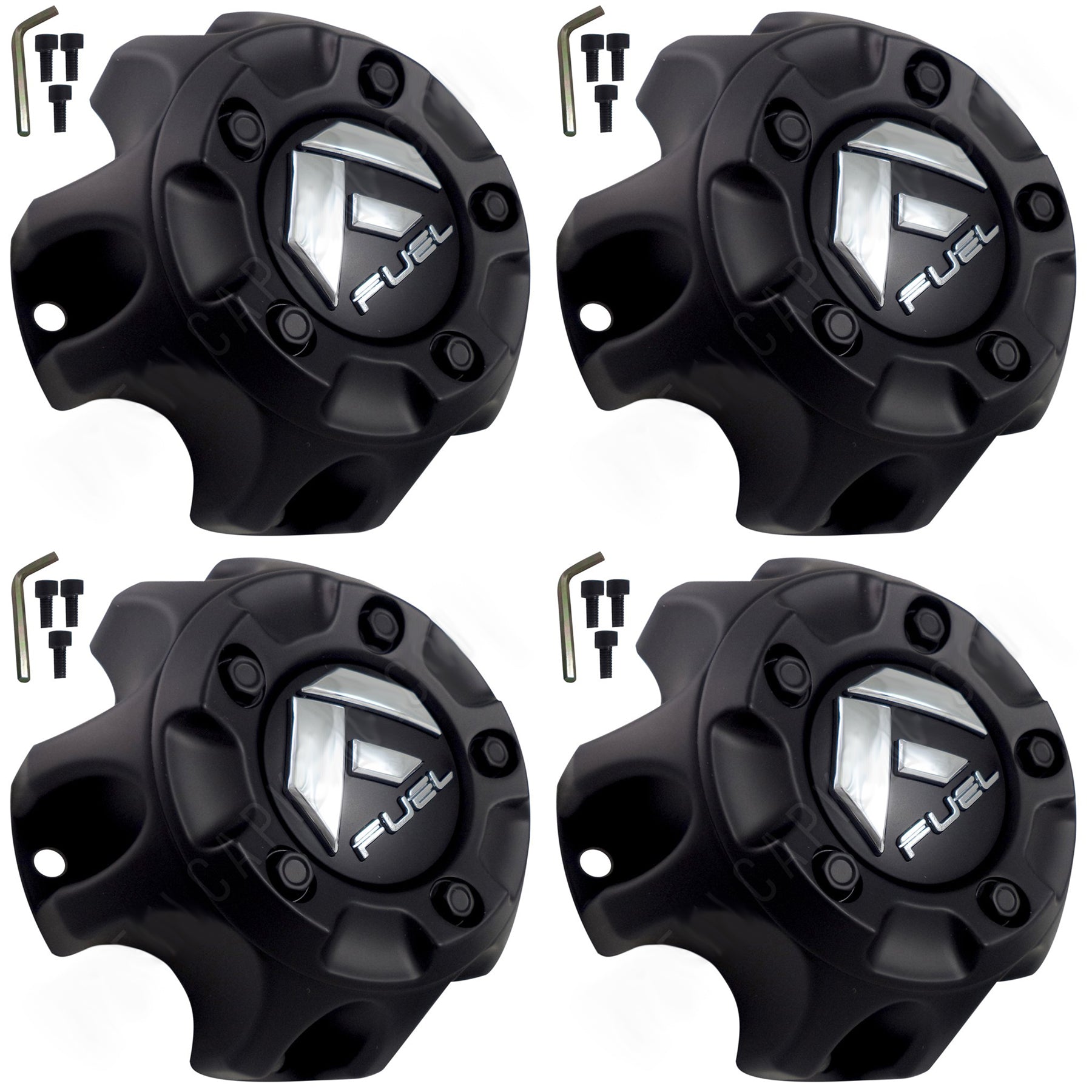 Fuel Offroad Wheels Flat Black Custom Wheel Center Caps # 1001-58B (4 CAPS)