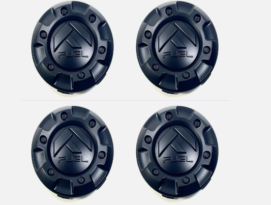 Fuel Off-Road Matte Black Wheel Center Cap 4.25" Top Insert 1001-58 / 6 Lug NEW 4Pcs