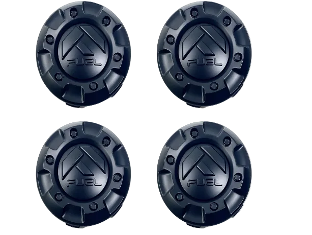 Set of four Fuel 1001-58 matte black 4.25-inch top insert center caps