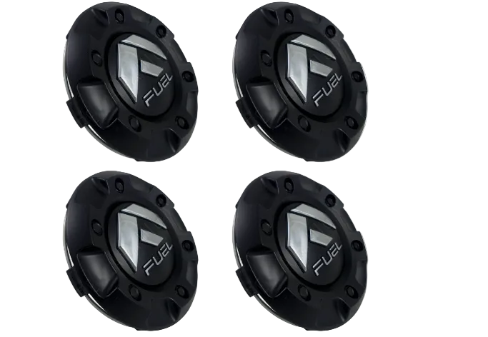 Set of four Fuel M-447 1001-58 flat black center cap top inserts