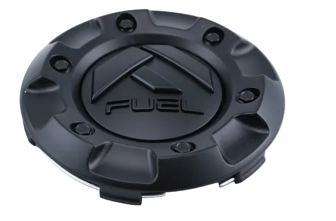 Front view of Fuel 1001-58 matte black wheel center cap