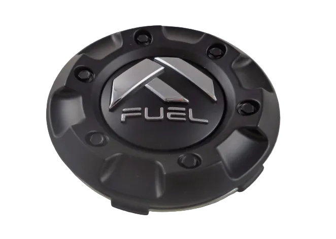 Front view of Fuel M-447 flat black center cap top insert