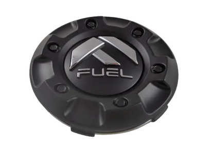 Front view of Fuel M-447 flat black center cap top insert