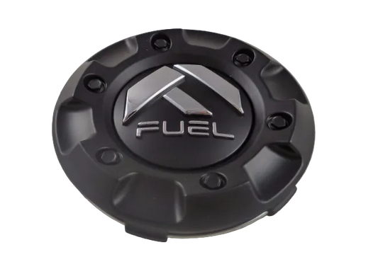 Front view of Fuel M-447 flat black center cap top insert