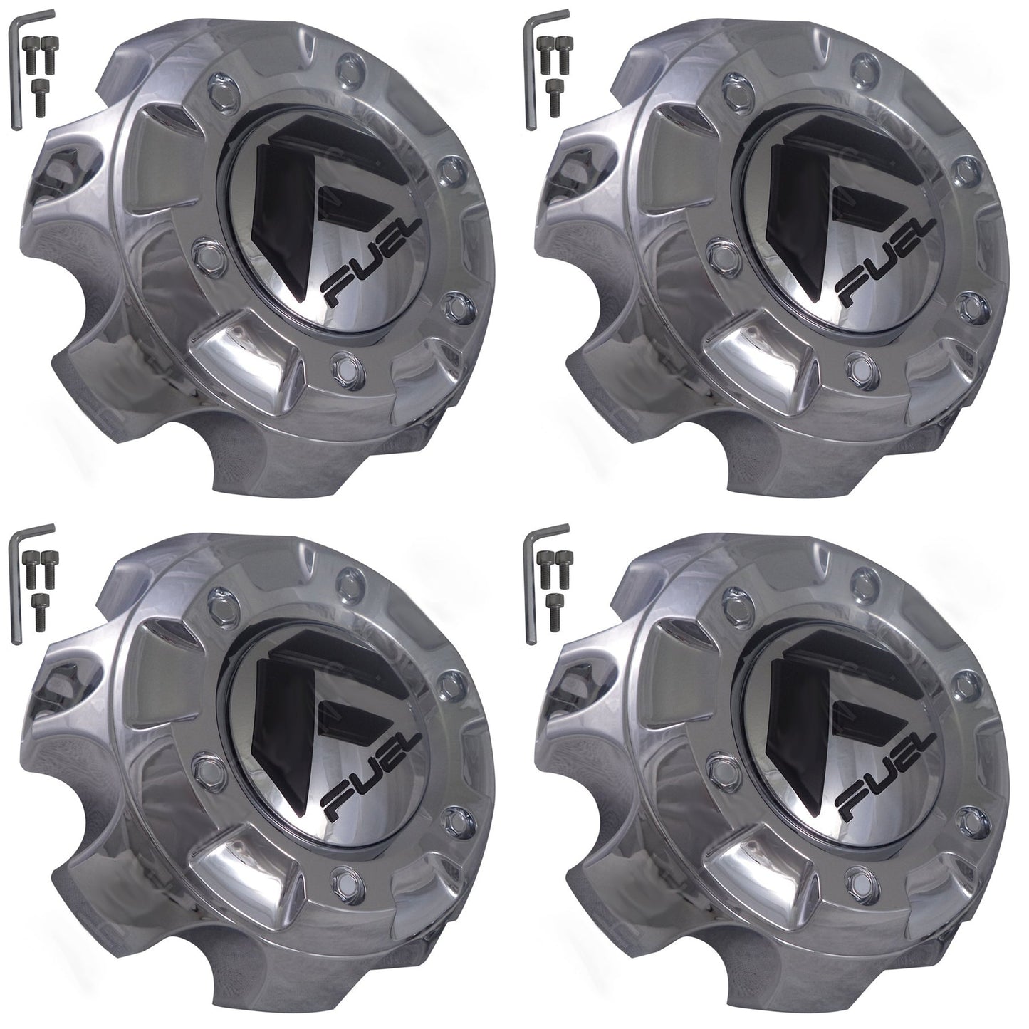 Fuel Offroad Wheels Chrome Custom Wheel Center Cap # 1001-59 / M-444 (4 CAPS)