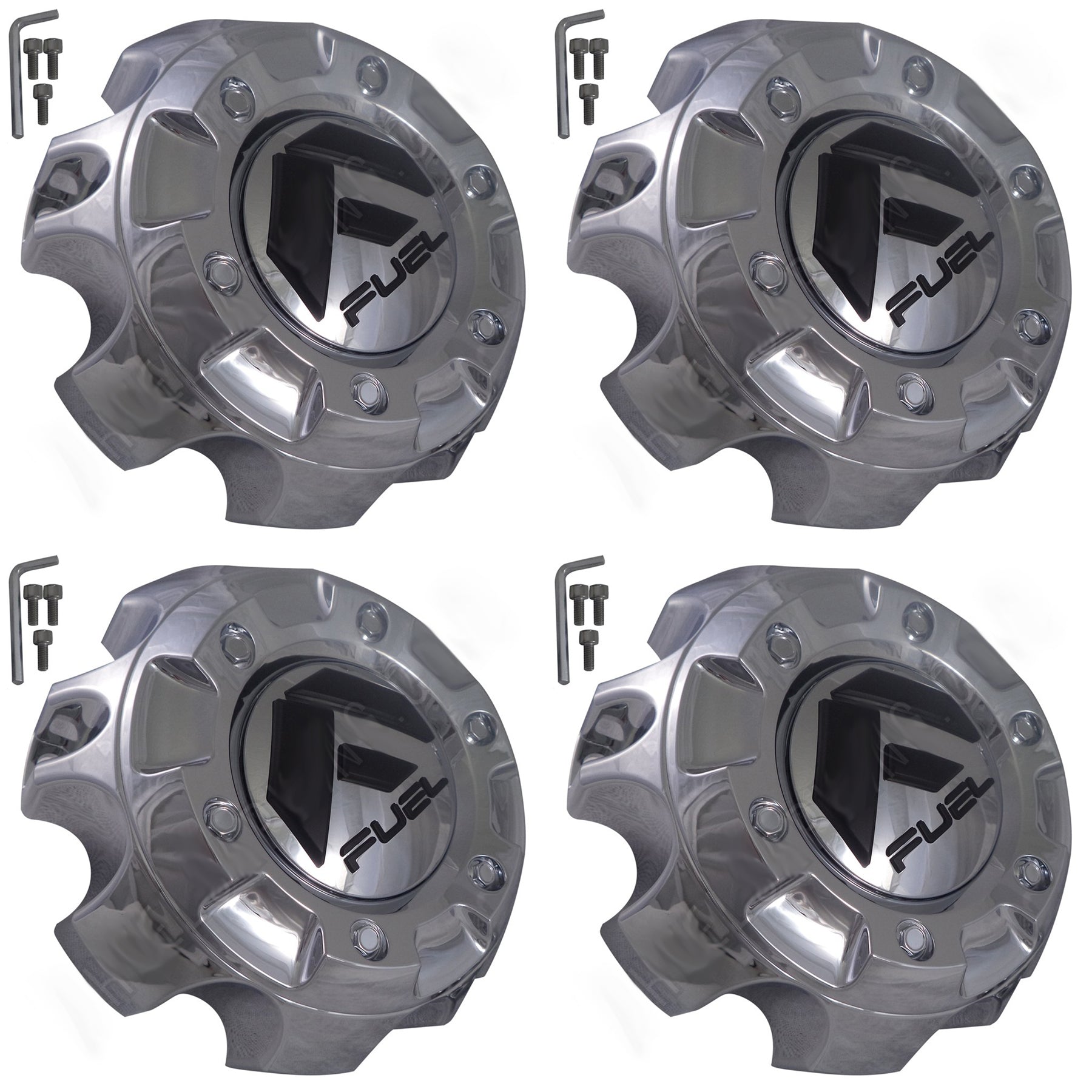 Fuel Offroad Wheels Chrome Custom Wheel Center Cap # 1001-59 / M-444 (4 CAPS)