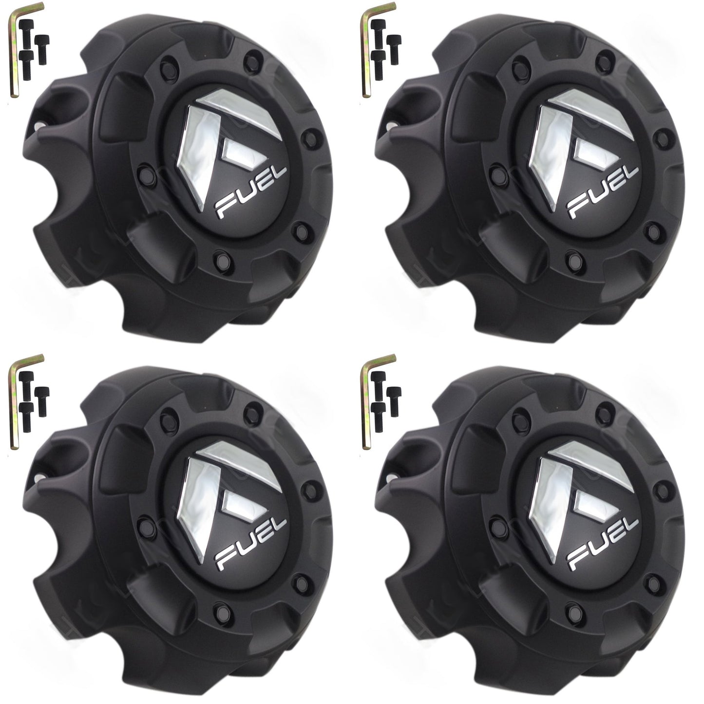 Fuel Offroad Wheels Flat Black Custom Wheel Center Cap # 1001-59B / M-444 (4 CAPS)