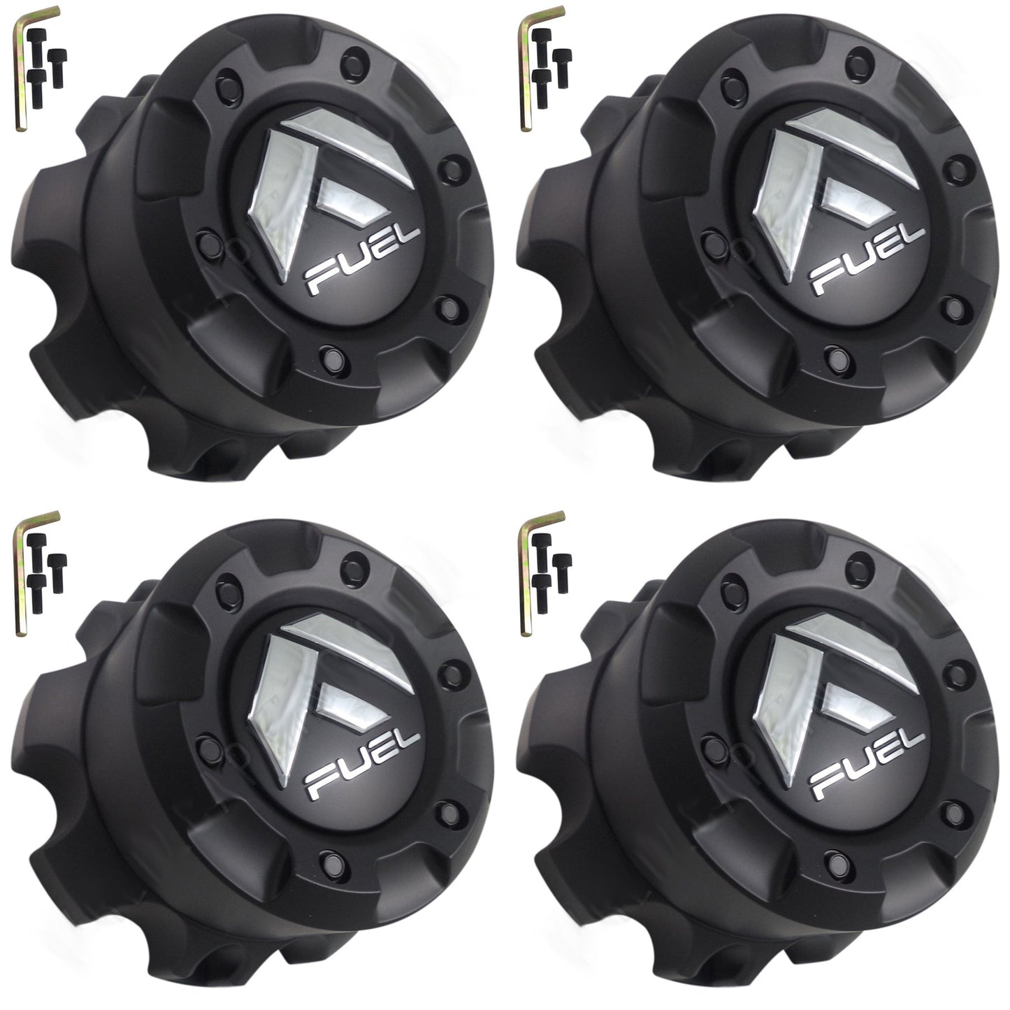 Fuel Offroad Wheels Flat Black Custom Wheel Center Cap # 1001-60B / 1000-55 (4 CAPS)