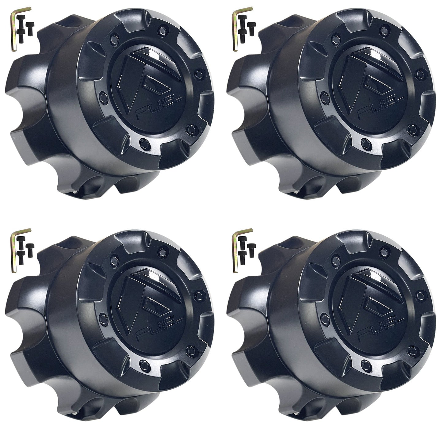 Fuel Offroad Wheels Flat Black / Gloss Black Logo Custom Wheel Center Cap # 1001-60BLD / 1000-55 (4 CAPS)