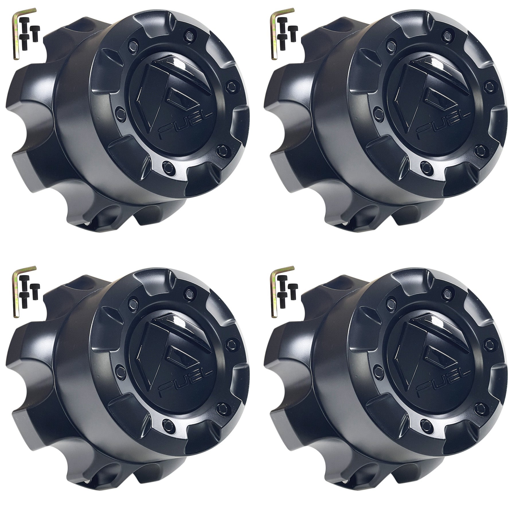 Fuel Offroad Wheels Flat Black / Gloss Black Logo Custom Wheel Center Cap # 1001-60BLD / 1000-55 (4 CAPS)