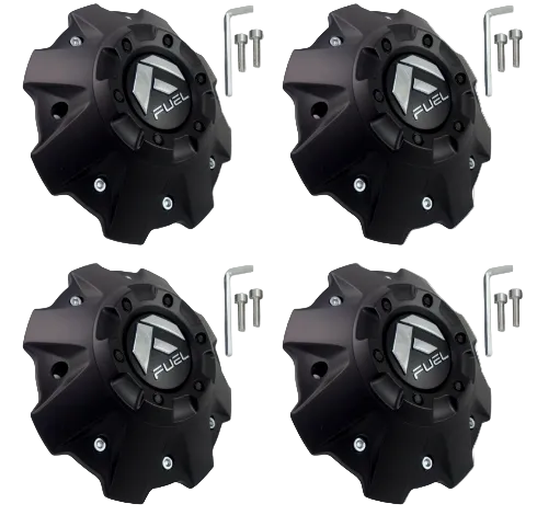 Set of four Fuel 1001-63M matte black wheel center caps
