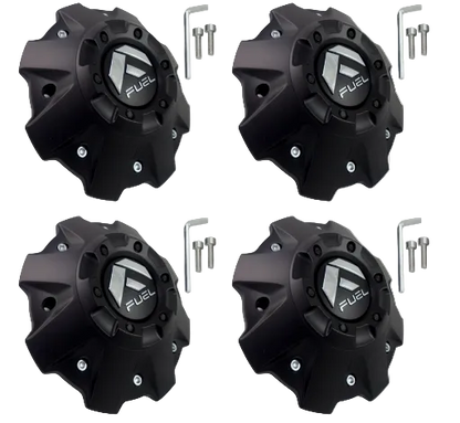 Set of four Fuel 1001-63M matte black wheel center caps