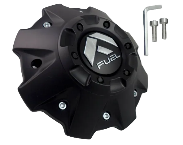 Front view of Fuel 1001-63-B matte black wheel center cap