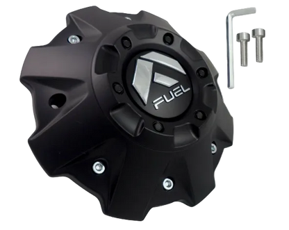 Front view of Fuel 1001-63M matte black wheel center cap