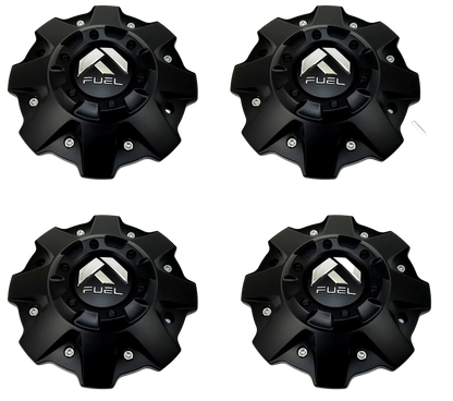 Set of four Fuel 1001-79B matte black bolt-on wheel center caps