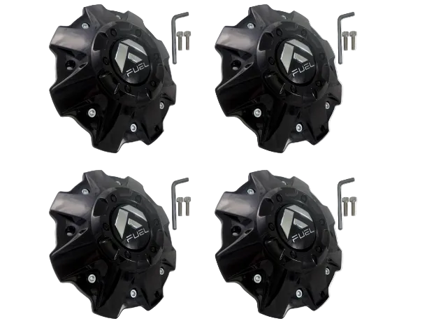 Set of four Fuel 1001-79GB M-447 gloss black wheel center caps