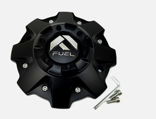 (1Pc) Fuel Matte Black Center Cap 7-15/16"OD Bolt-On Open-End, Closed-End 1001-79B