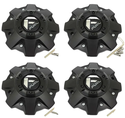 Set of four Fuel matte black 8-inch bolt-on wheel center caps