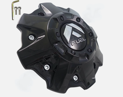 Fuel Wheels Gloss Black Center Cap # 1001-81GB (1 CAPS) NEW + BOLTS