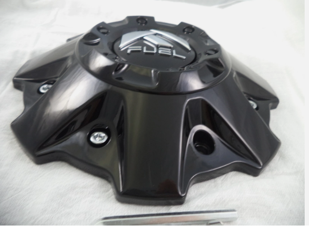 Fuel Wheels Gloss Black Center Cap # 1001-81GB (1 CAPS) NEW + BOLTS