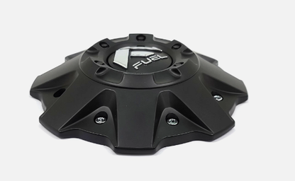 (1Pc) Fuel Matte Black Center Cap 8"OD 1-9/16"H Bolt-On Open-End, Closed-End 1001-81MB