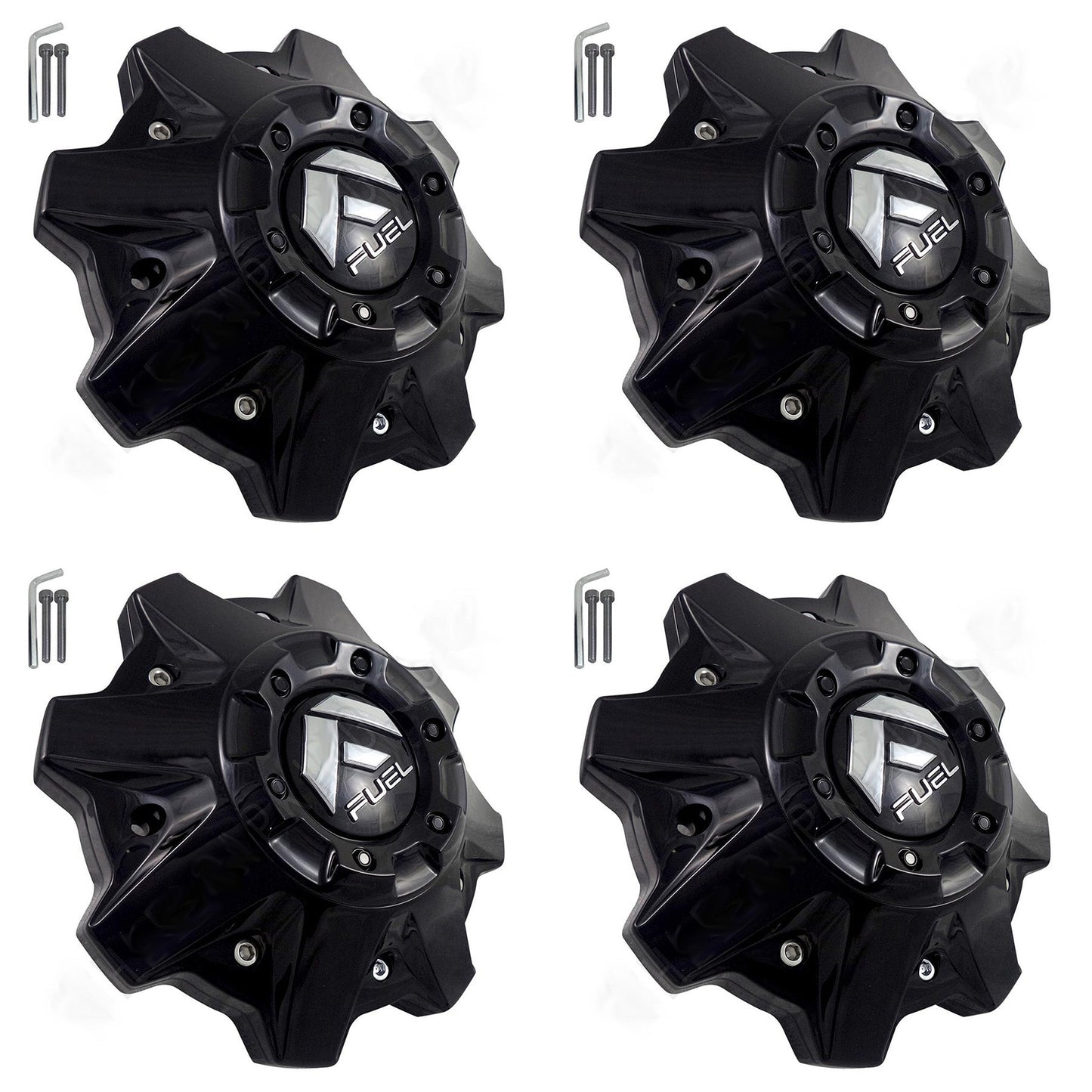 Fuel Offroad Wheel 8 LUG Gloss Black Wheel Center Cap Caps # 1002-53GB (4 CAPS) NEW