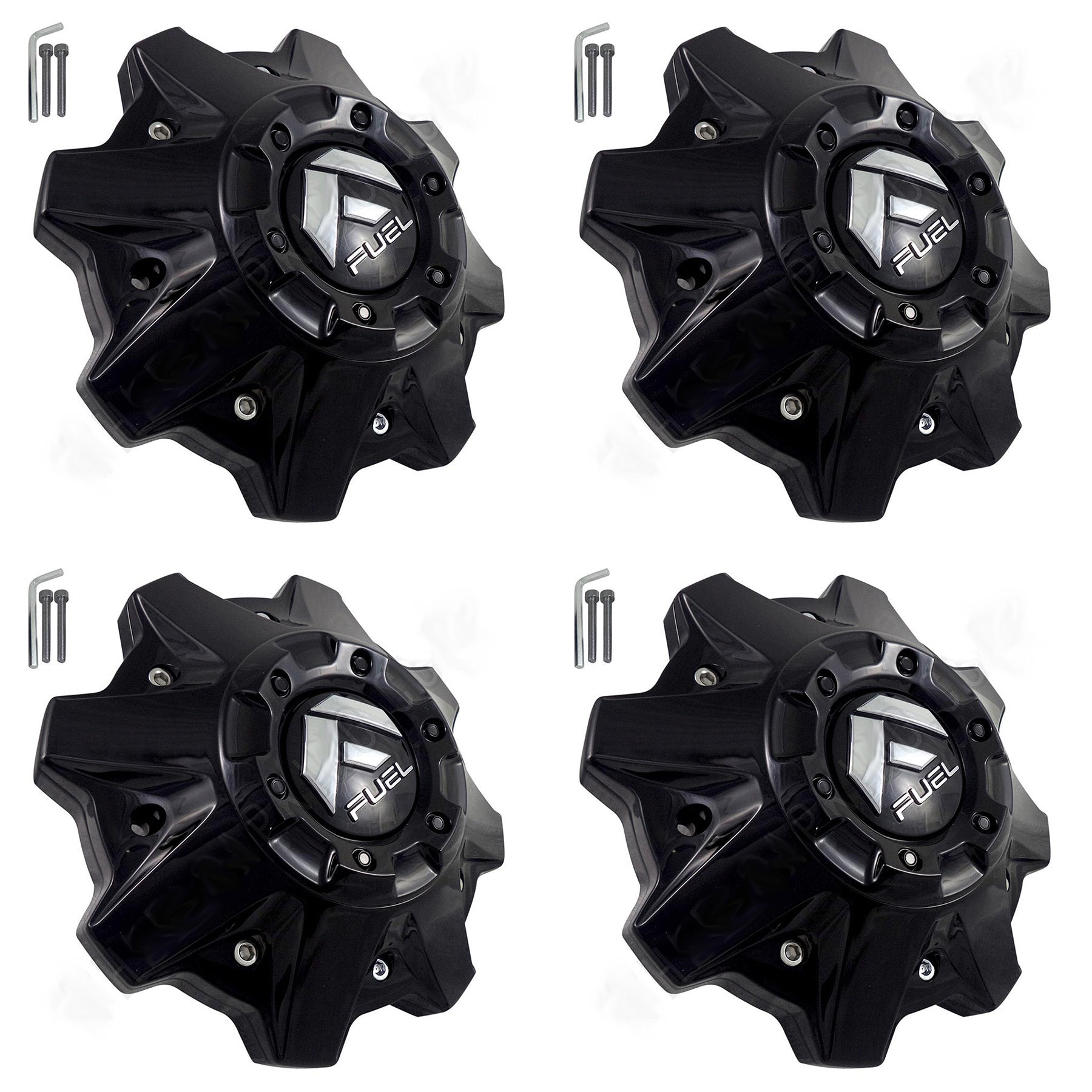 Fuel Offroad Wheel 8 LUG Gloss Black Wheel Center Cap Caps # 1002-53GB (4 CAPS) NEW