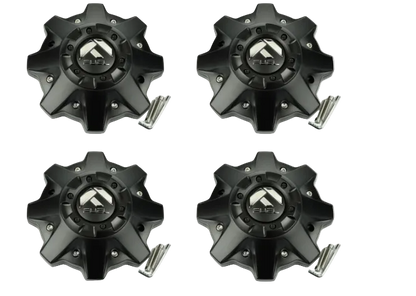 Set of four Fuel 1002-53-B M-477 matte black wheel center caps