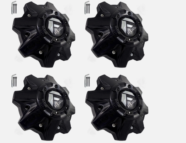 NEW Fuel Off Road Wheel Rim Center Cap Gloss Black 8 Lug 1002-53GB (4 CAP) BOLTS