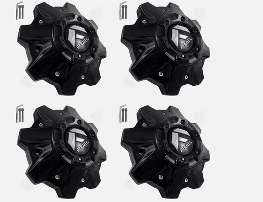 NEW Fuel Off Road Wheel Rim Center Cap Gloss Black 8 Lug 1002-53GB (4 CAP) BOLTS
